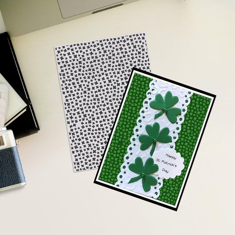 Threetols 3-D Textured Impressions Embossing Folder, Dot Background Embossing Folder for Card Making, Rain Frame DIY Plastic Scrapbooking Photo Album Card Paper DIY Craft Decor Template Mold - Image 3